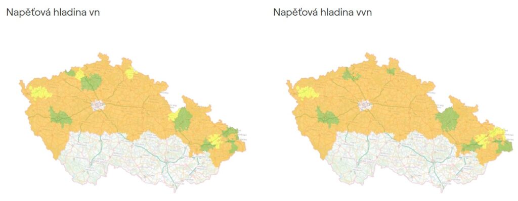 Mapy připojitelnosti pro samostatně stojící akumulace ČEZ 2025